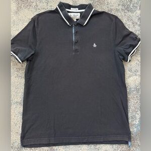 Original Penguin Heritage Slim Fit Navy Blue Polo Shirt Size Large
